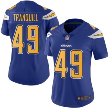 Los Angeles Chargers NFL Football Drue Tranquill Electric Blue Jersey Women Limited 49 Rush Vapor Untouchable